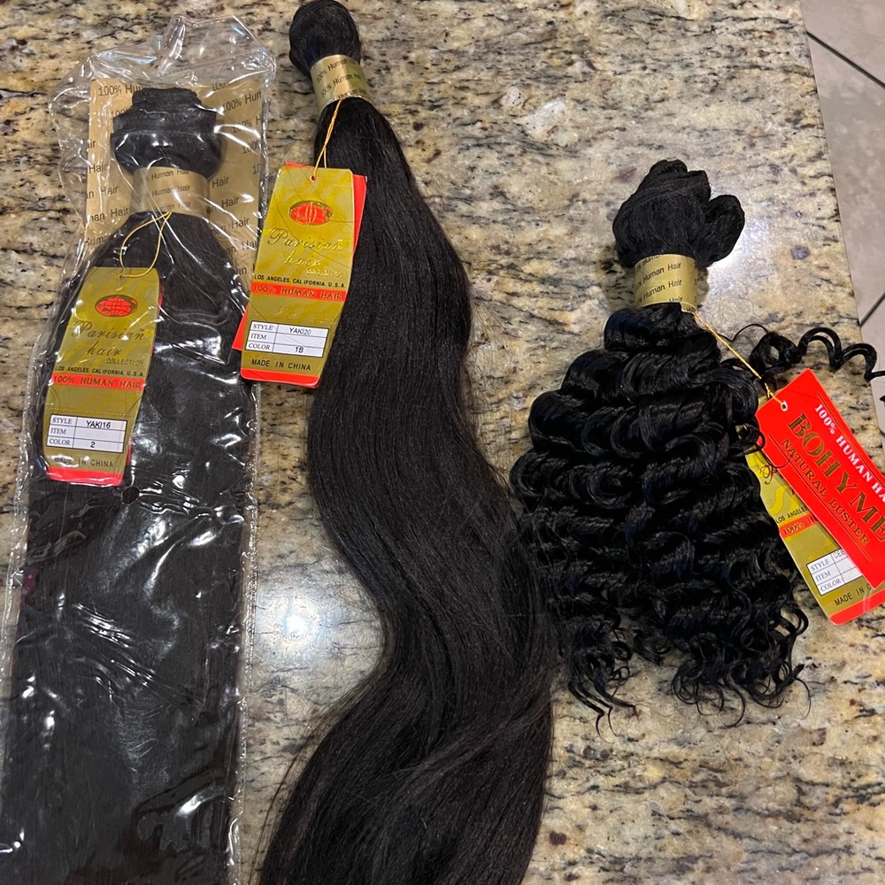 100% Human Hair (Tangle Free). Price is per bag.
